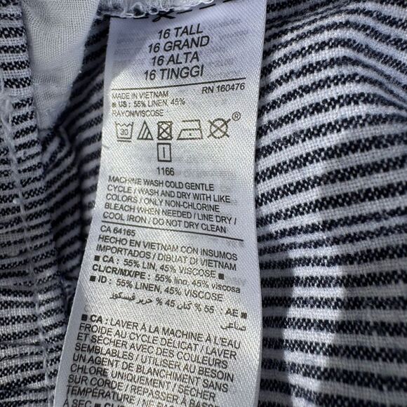 Old Navy Women's Cropped Linen Pants in White & Blue Stripes Size 16 Tall - Picture 5 of 5